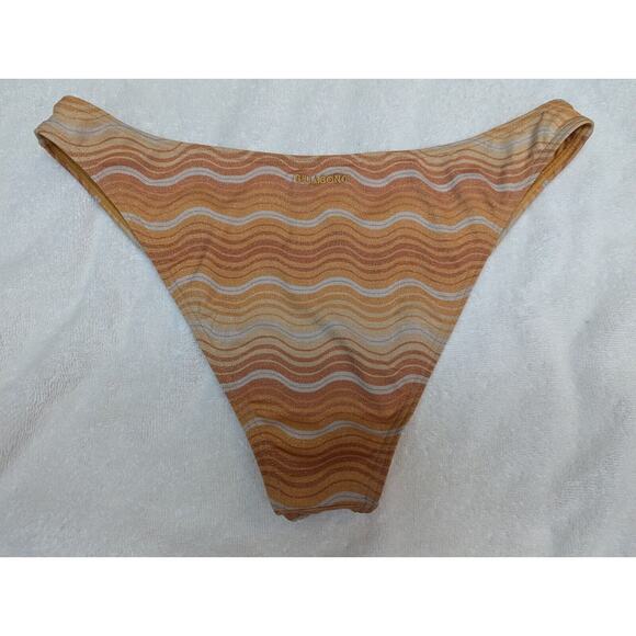 BILLABONG Woman sz XL Orange Wavy Swim Bikini Bottom 3255 - Picture 2 of 3